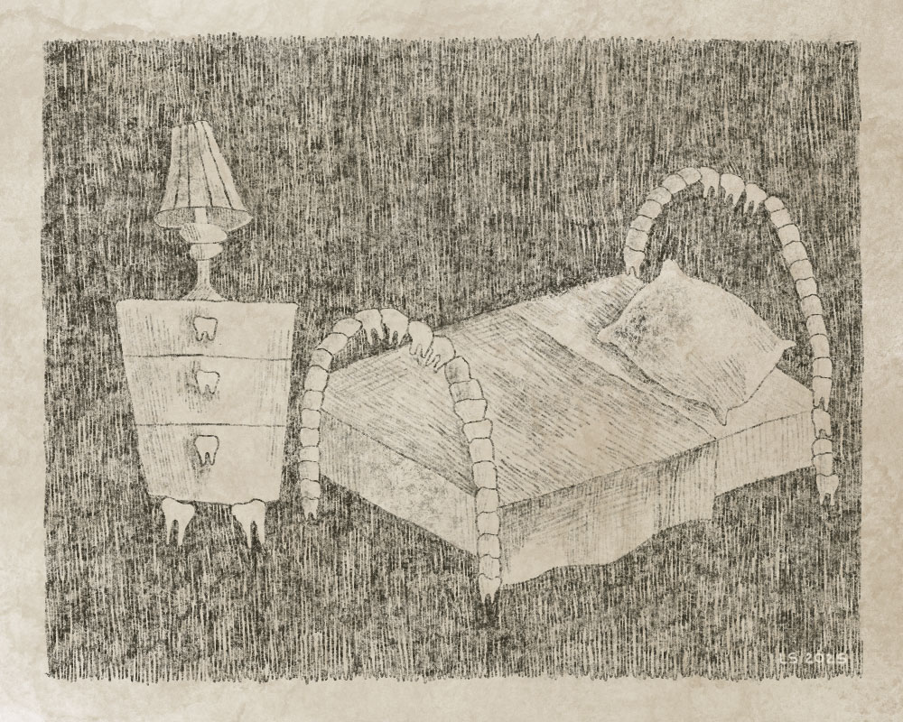 A room fully build with teeth.