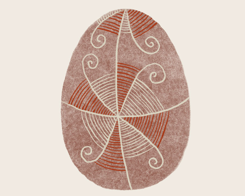 A pysanka, a decorated Ukrainian Easter egg.