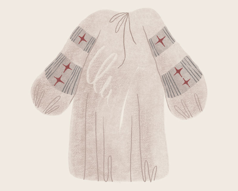 White long Ukrainian folk shirt, sorochka.